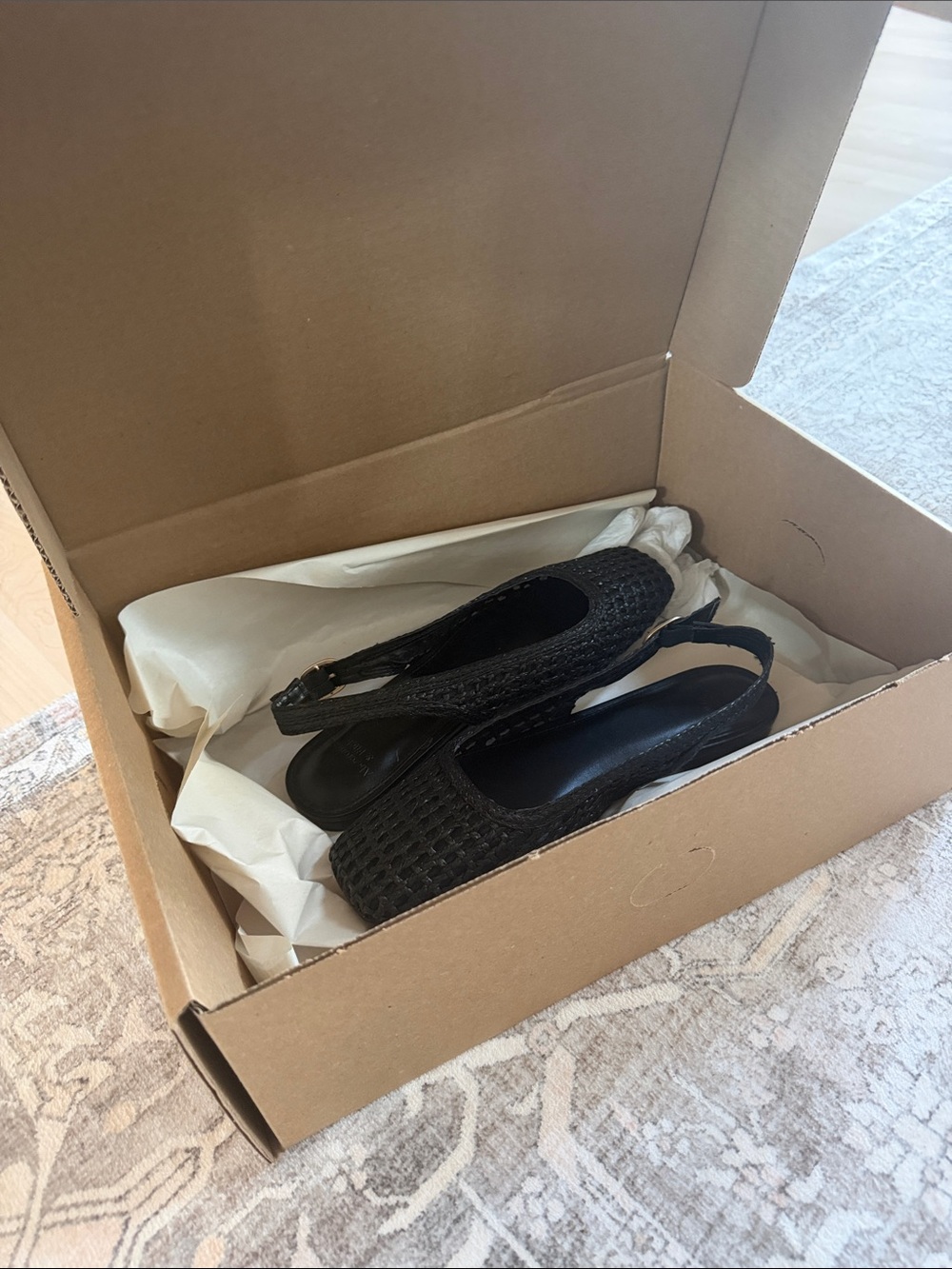 Abercrombie & Fitch Black Woven Slingback Mules - Picture 2 of 3
